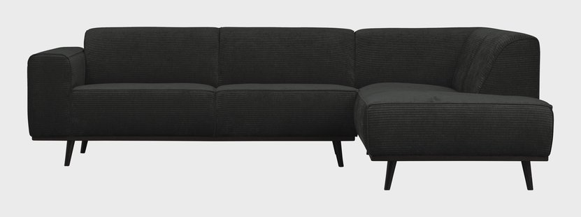 WOOOD Hoekbank 'Statement' Rechts, Rib, kleur Graphite