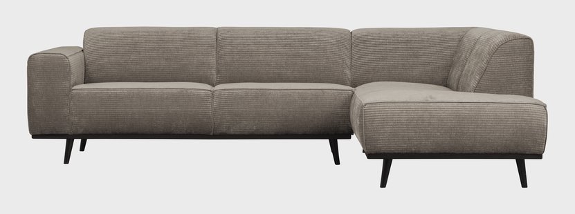 WOOOD Hoekbank 'Statement' Rechts, Rib, kleur Clay