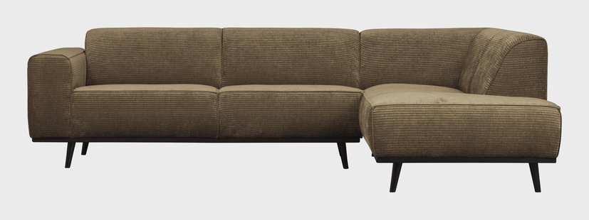 WOOOD Hoekbank 'Statement' Rechts, Rib, kleur Rock