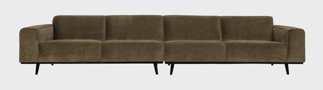 WOOOD Bank 'Statement' 4-zits XL, Rib, kleur Rock