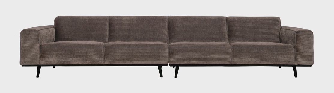 WOOOD Bank 'Statement' 4-zits XL, Rib, kleur Taupe