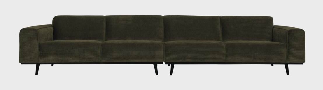 WOOOD Bank 'Statement' 4-zits XL, Rib, kleur Warm Groen