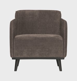 WOOOD Fauteuil 'Statement' Met Armleuning, Rib, kleur Taupe