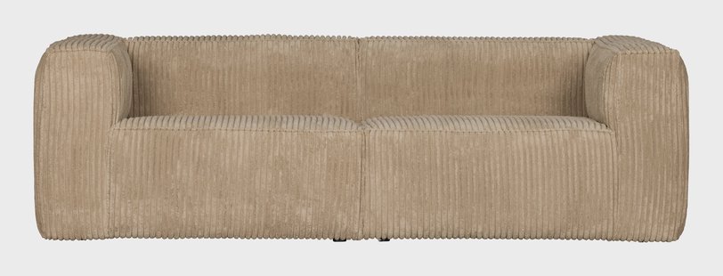 WOOOD Bank 'Bean' 3,5-zits, Rib, kleur Travertin