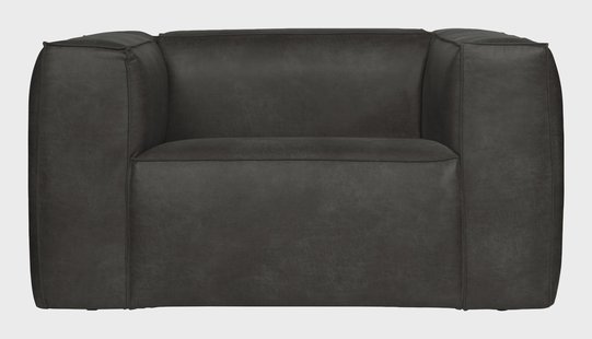 WOOOD Fauteuil 'Bean' Recycle Leer, kleur Zwart