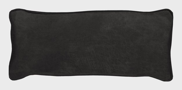 WOOOD Sierkussen 'Bean' 30 x 70cm, Recycle leer, kleur Zwart