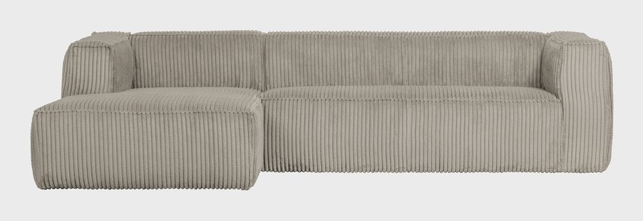WOOOD Loungebank 'Bean' Links, Rib, kleur Naturel
