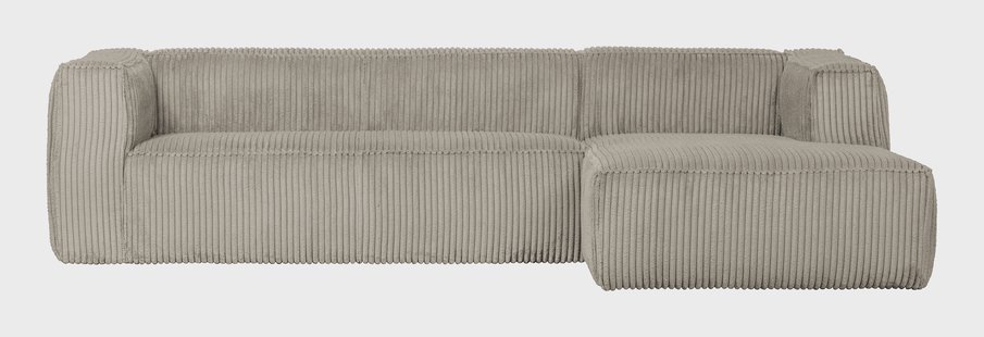 WOOOD Loungebank 'Bean' Rechts, Rib, kleur Naturel