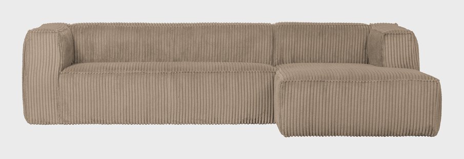 WOOOD Loungebank 'Bean' Rechts, Rib, kleur Travertin