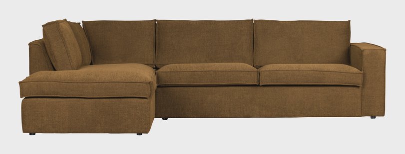 WOOOD Hoekbank 'Freddie' Links, Melange, kleur Brons