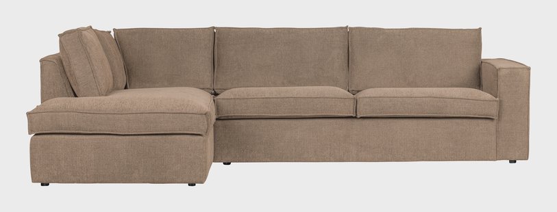 WOOOD Hoekbank 'Freddie' Links, Melange, kleur Lever