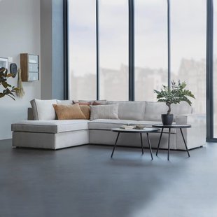 WOOOD Hoekbank 'Freddie' Links, Melange, kleur Naturel