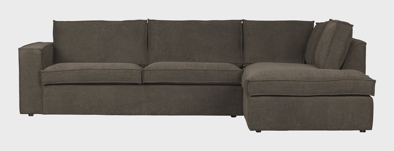 WOOOD Hoekbank 'Freddie' Rechts, Melange, kleur Bruin