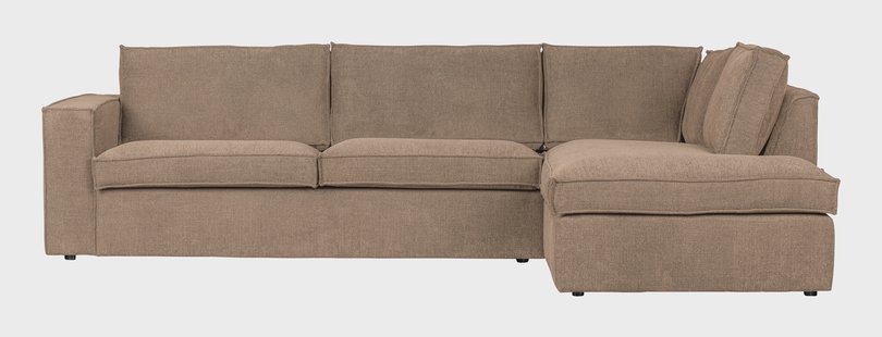 WOOOD Hoekbank 'Freddie' Rechts, Melange, kleur Lever