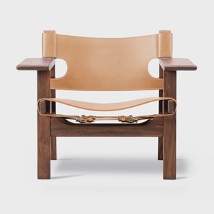 Fredericia Furniture De Spaanse stoel fauteuil Leer naturel-olie walnoot
