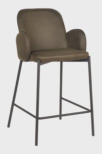 LABEL51 Barkruk 'Jari' Microfiber, kleur Army Green (zithoogte 65cm)