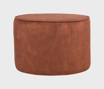 LABEL51 Poef 'Tibo' Velvet, kleur Roest