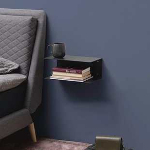 Bendt Wandplankje 'Nonny' met dubbele plank, 35cm, metaal, kleur Zwart