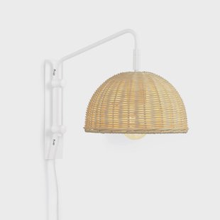 Kave Home Wandlamp 'Damila' Rotan, kleur Wit