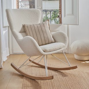 Kave Home Schommelstoel 'Vania' Bouclé, kleur Wit