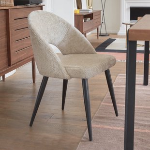 Kave Home Eetkamerstoel 'Mael' Chenille, kleur Beige