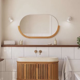 Kave Home Spiegel 'Rokia' Teakhout 90 x 55cm