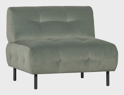 WOOOD Fauteuil 'Lloyd' Velvet, kleur Waterplant