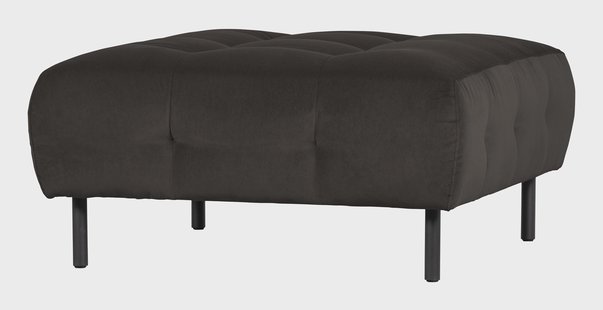 WOOOD Hocker 'Lloyd' Velvet, kleur Cast Iron