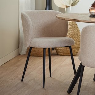 Light & Living Eetkamerstoel 'Elyna' Teddy, kleur Beige