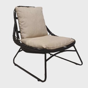 Brix Loungestoel 'Bowi' Rotan, kleur Zwart