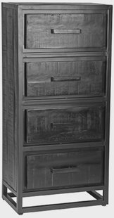 LABEL51 Ladenkast 'Chili' Zwart Mangohout, 105 x 50cm