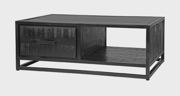 LABEL51 Salontafel 'Chili' Zwart Mangohout, 110 x 70cm