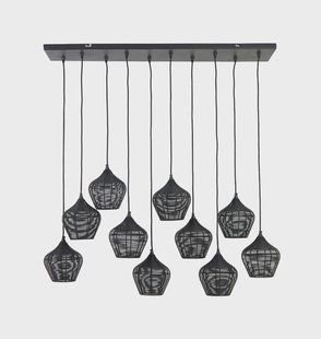 Light & Living Hanglamp 'Alvaro' 10-Lamps, kleur Mat Zwart
