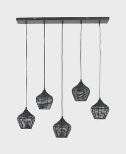 Light & Living Hanglamp 'Alvaro' 5-Lamps, kleur Mat Zwart