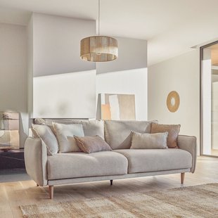 Kave Home 3-zits Bank 'Carlota' Micro-bouclé, kleur Beige