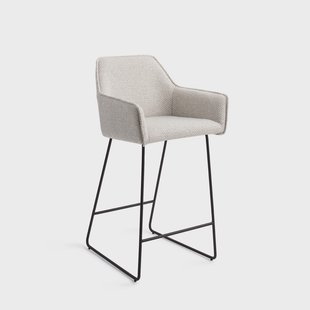 Jesper Home Barkruk 'Hofu' Slide Black, kleur Checkers Charm (zithoogte 65cm)