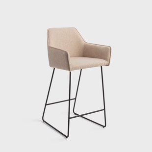 Jesper Home Barkruk 'Hofu' Slide Black, kleur Wild Walnut (zithoogte 65cm)