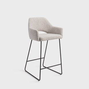 Jesper Home Barkruk 'Yanai' Slide Black, kleur Pigeon (zithoogte 65cm)