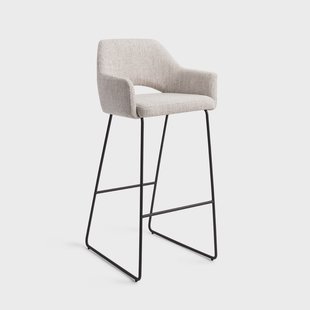 Jesper Home Barkruk 'Yanai' Slide Black, kleur Pigeon (zithoogte 75cm)