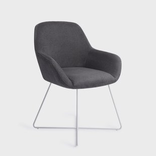 Jesper Home Eetkamerstoel 'Kushi' Cross White, kleur Black-Out