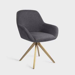 Jesper Home Eetkamerstoel 'Kushi' Turn Gold, kleur Black-Out