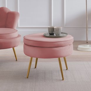 Artistiq Poef 'Andres' Velvet, kleur roze