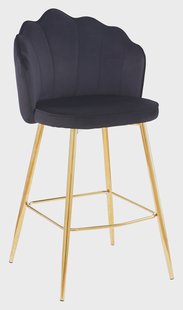 Artistiq Barkruk 'Alexander' Velvet, kleur zwart (zithoogte 68cm)