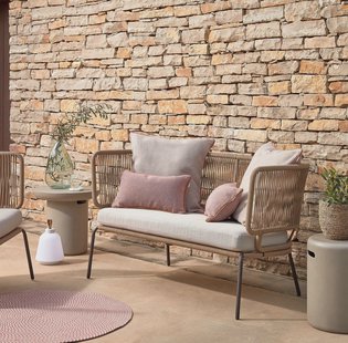 Kave Home 2-zits Tuinbank 'Nadin' 135cm, kleur Beige