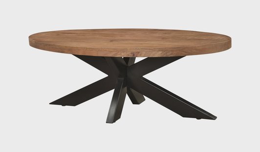 Livingfurn Ovale Salontafel 'Sturdy' Mangohout, 130 x 70cm