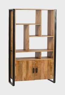 Livingfurn Wandkast 'Nairobi' Mangohout en staal, 180 x 110cm