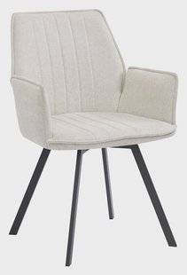 LivingFurn Eetkamerstoel 'Louise', Draaibaar kleur Beige