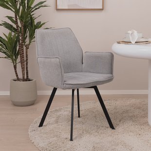 LivingFurn Eetkamerstoel 'Louise', Draaibaar kleur Grijs