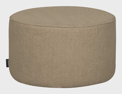 WOOOD Poef 'Sara' Laag, Teddy, kleur Sand