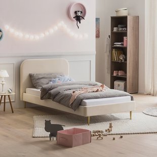 Artistiq Bed 'Federico' Velvet, 90 x 200cm, kleur beige